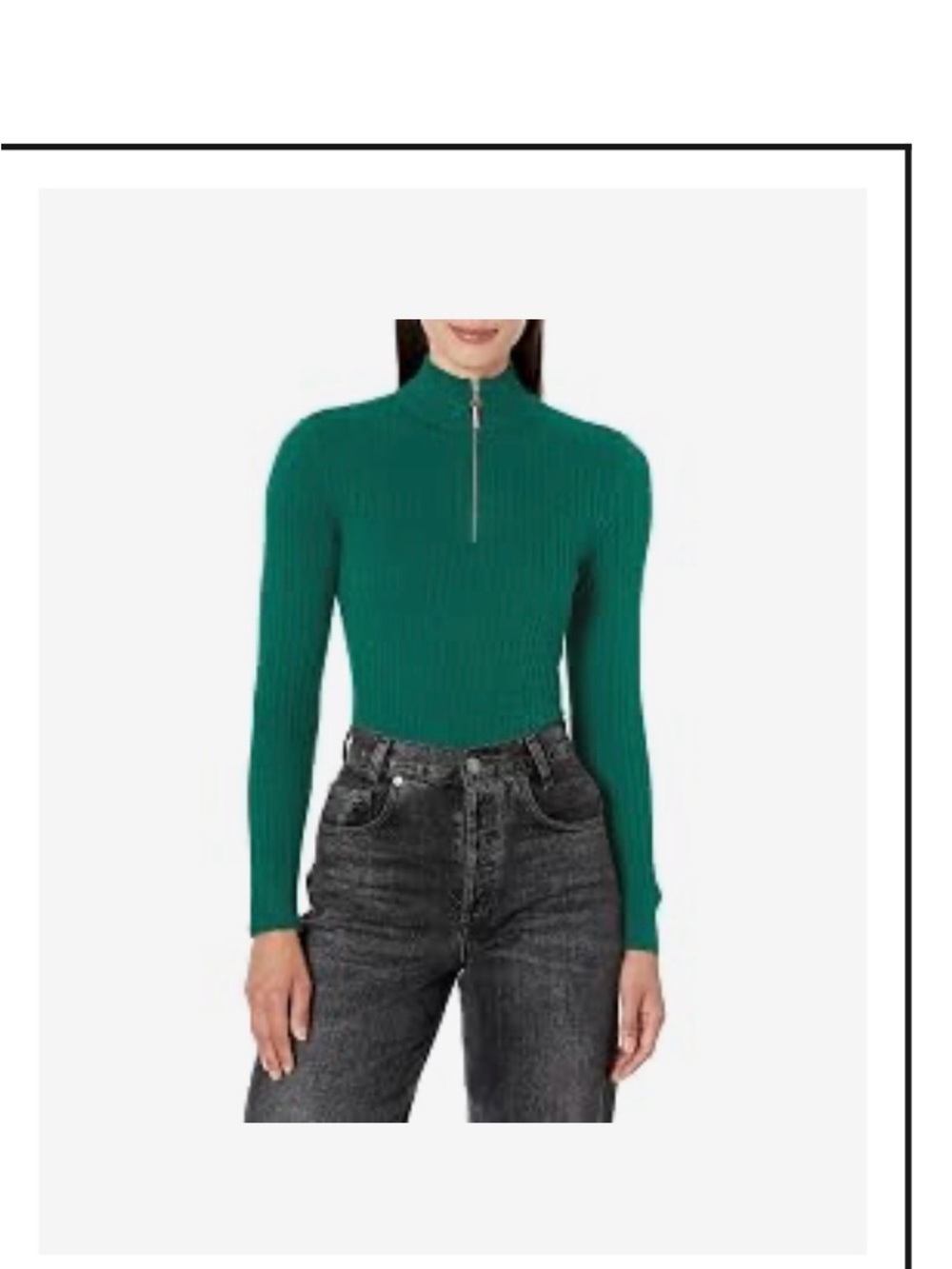 Tommy Hilfiger Emerald Green Cable Knit Half-Zip Sweater